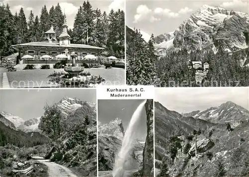 AK / Ansichtskarte Maderanertal Kurhaus S.A.C. Wanderwege Wasserfall Alpen Maderanertal