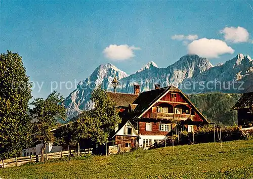 AK / Ansichtskarte Ramsau_Dachstein_Steiermark Bergbauernhof Bachler Tritscherhof Hoher Dachstein Ramsau_Dachstein