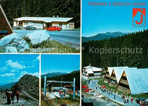 AK / Ansichtskarte Nizke_Tatry Restauracia a bungalovy Javoriny podniku zariadeni cestovneho ruchu Chopok Sedackova lanovka Nizke Tatry