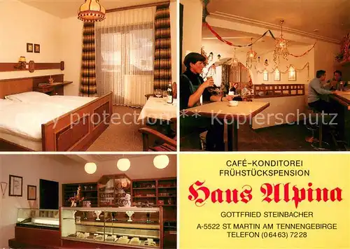 AK / Ansichtskarte St_Martin_Tennengebirge Haus Alpina Gaststube Zimmer Kuchentheke St_Martin_Tennengebirge