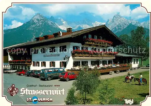 AK / Ansichtskarte St_Ulrich_Pillersee Gasthof Restaurant Strasserwirt Ponyreiten Alpen St_Ulrich_Pillersee