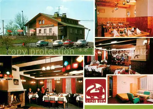 AK / Ansichtskarte Liberec_Reichenberg Hotel a Restaurace Draci sluj Radcice Celkovy pohled Pivnice Kavarna Bar Pokoj 