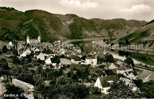 AK / Ansichtskarte Karden Ortsansicht mit Kirche Blick auf die Mosel Karden