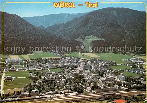 AK / Ansichtskarte Woergl_Tirol Fliegeraufnahme mit Markbachjoch Woergl Tirol