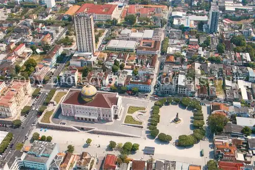 AK / Ansichtskarte Manaus_Brazil Vista aerea Teatro Amazonas Fliegeraufnahme 