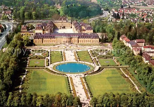 AK / Ansichtskarte Ludwigsburg__Wuerttemberg Wuerttembergisches Residenzschloss und Bluehendes Barock 