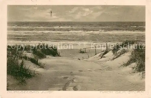 AK / Ansichtskarte Juist_Nordseebad Partie am Strand nach dem Sturm Nordseeinsel Juist_Nordseebad