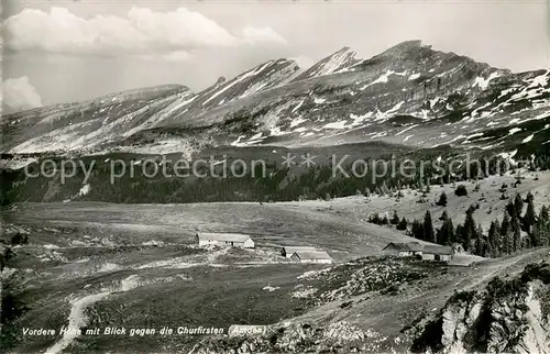 AK / Ansichtskarte Amden_SG Panorama Vordere Hoehe mit Blick gegen die Churfirsten Amden_SG