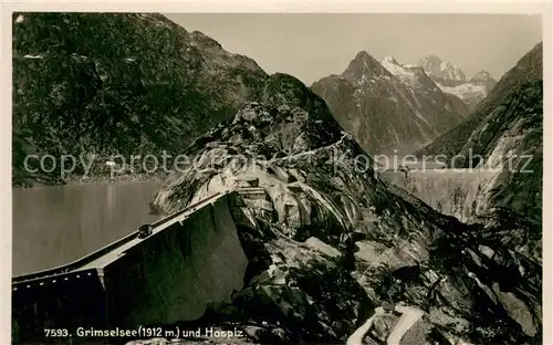 AK / Ansichtskarte Grimselsee_BE mit Hospiz Grimselsee BE