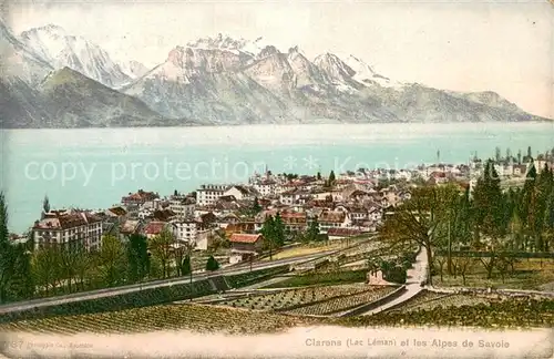 AK / Ansichtskarte Clarens_VD La Leman et les Alpes de Savoie Clarens_VD