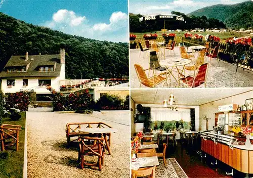 AK / Ansichtskarte Waldbreitbach_Wied Gaststaette Pension Zum Stillen Winkel Terrasse Gaststube Waldbreitbach Wied