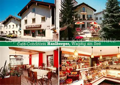 AK / Ansichtskarte Waging_See Cafe Conditorei Haslberger Gastraeume Verkaufstheke Waging_See