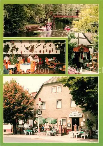 AK / Ansichtskarte Schlepzig Gasthof Zum Unterspreewald Gastraum Terrasse Schlepzig