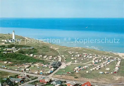 AK / Ansichtskarte Hirtshals Camping Leuchtturm Fliegeraufnahme Hirtshals