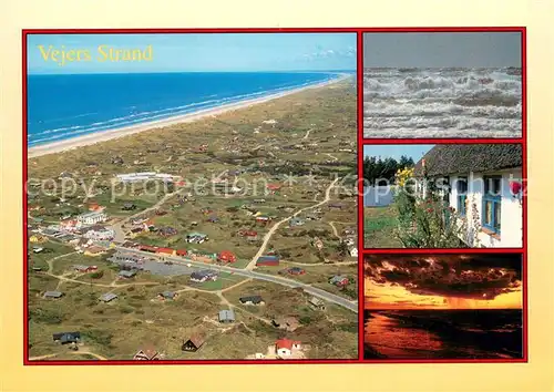 AK / Ansichtskarte Vejers_Strand Fliegeraufnahme Brandung Strandhaus Sonnenuntergang Vejers_Strand