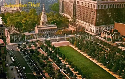 AK / Ansichtskarte Philadelphia_Pennsylvania Independence Hall and Mall Old Liberty Bell Philadelphia_Pennsylvania