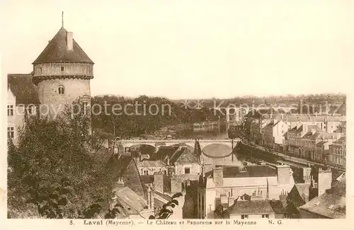 AK / Ansichtskarte Laval_53 Chateau et panorama sur la Mayenne 