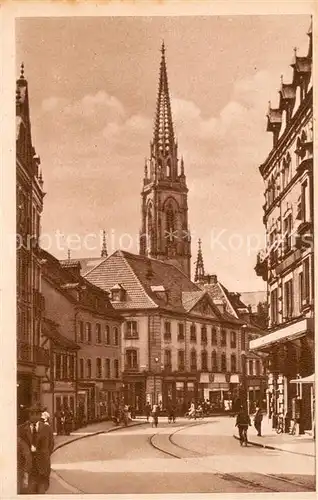 AK / Ansichtskarte Mulhouse_Muehlhausen Innenstadt Wildemannstrasse Kirche Mulhouse Muehlhausen