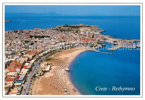 AK / Ansichtskarte Rethymno_Kreta Stadtpanorama Strand Hafen Rethymno Kreta