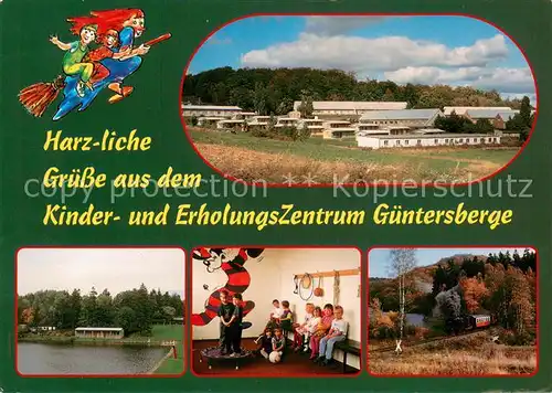 AK / Ansichtskarte Guentersberge Kinder  und Erholungszentrum Waldbad Dampflokomotive Guentersberge