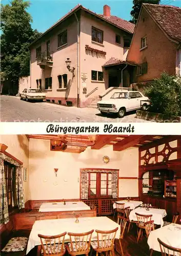 AK / Ansichtskarte Haardt_Weinstrasse Buergergarten Haardt Restaurant Haardt_Weinstrasse