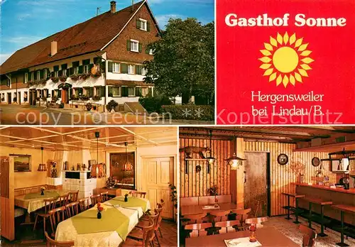 AK / Ansichtskarte Hergensweiler Gasthof Sonne Innen  u. Aussenansichten Hergensweiler