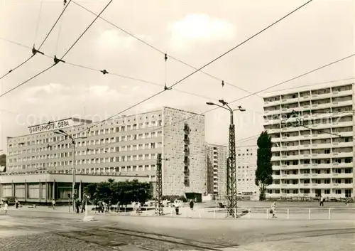 AK / Ansichtskarte Gera Interhotel u. Neubauten a. Platz d. Republik Gera