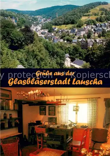 AK / Ansichtskarte Lauscha Teilansicht u. i. Glasmusuem Lauscha