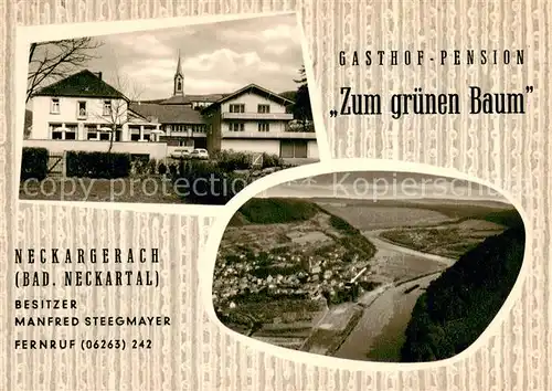 AK / Ansichtskarte Neckargerach Gasthof Pension Zum gruenen Baum Panorama Neckargerach