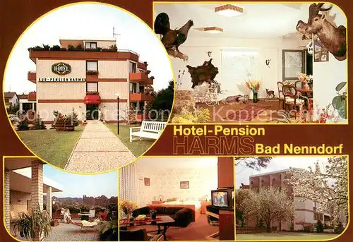 AK / Ansichtskarte Bad_Nenndorf Hotel Pension Harms Gastraeume Terrasse TV Raum Bad_Nenndorf