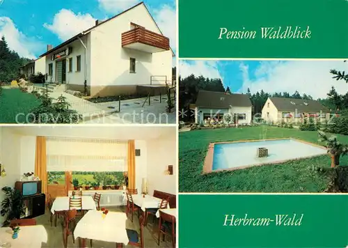 AK / Ansichtskarte Herbram Pension Waldblick Gaststube Pool Herbram