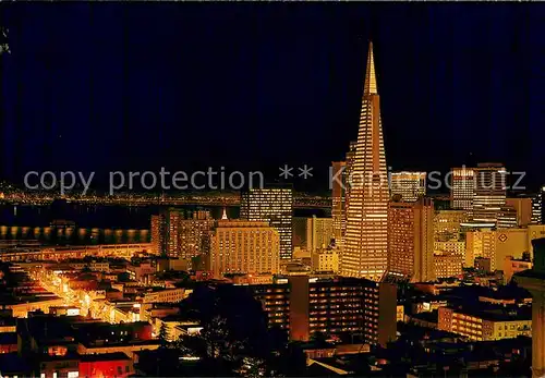 AK / Ansichtskarte San_Francisco_California Transamerica Pyramid dominating the skyline of the city at night 