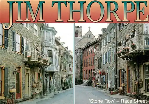 AK / Ansichtskarte Jim_Thorpe Stone Row Row Houses Race Street St. Marks Episcopal Church Jim_Thorpe