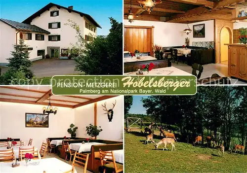 AK / Ansichtskarte Palmberg_Spiegelau Pension Metzgerei Hobelsberger Gaststube Zimmer Wildgehege Palmberg_Spiegelau