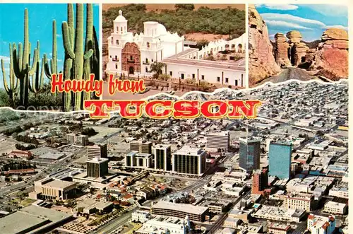 AK / Ansichtskarte Tucson Aerial view of Downtown Tucson andthe Santa Catalina Mountains Tucson