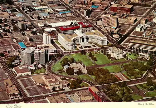 AK / Ansichtskarte Denver_Colorado Civic Center Denver Public Library City County Building Greek Theater US Mint. aerial view Denver Colorado