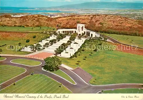 AK / Ansichtskarte Oahu National Memorial Cemetary of the Pacific Punch Bowl Crater aerial view Oahu