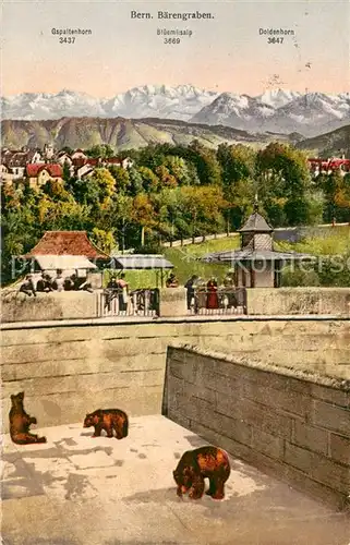 AK / Ansichtskarte Bern_BE Baerengraben Blick zu den Alpen Bern_BE