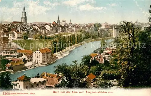 AK / Ansichtskarte Bern_BE Stadtpanorama mit Aare vom Aargauerstalden aus gesehen Bern_BE