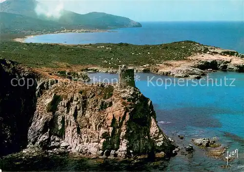 AK / Ansichtskarte Cap_Corse La Tour d Agnello au fond Marine de Barcaggio vue aerienne 