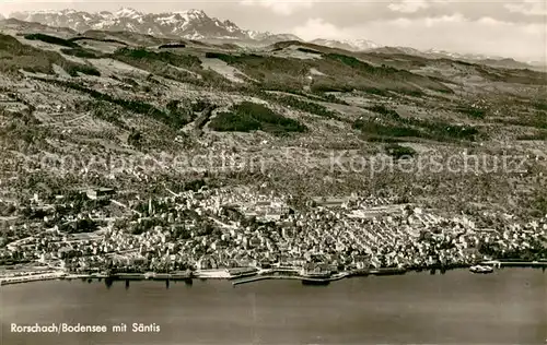 AK / Ansichtskarte Rorschach_SG Bodensee mit Saentis Fliegeraufnahme 