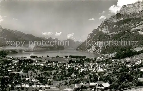 AK / Ansichtskarte Wallenstadt mit Wallensee Militaerpost Wallenstadt