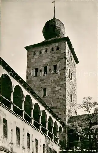 AK / Ansichtskarte Brig_Brigue_VS Im Hof des Palais Steckalper 