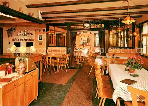 AK / Ansichtskarte Schonach_Schwarzwald Gasthaus Wilhelmshoehe Innenansicht d. Stube Schonach Schwarzwald