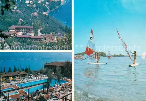 AK / Ansichtskarte Limone_sul_Garda Hotel Leonardo da Vinci Pool Windsurfen Limone_sul_Garda