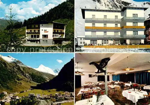 AK / Ansichtskarte Samnaun_Dorf Hotel Bristol und Hotel Prinz Gastraum Panorama Samnaun Dorf