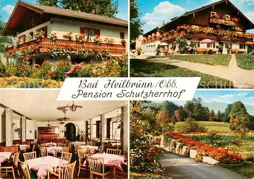 AK / Ansichtskarte Bad_Heilbrunn Pension Schutzherrhof Gaststube Park Bad_Heilbrunn