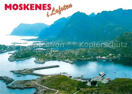 AK / Ansichtskarte Moskenes i Lofoten Fliegeraufnahme Moskenes