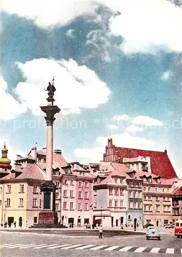 AK / Ansichtskarte Warszawa The column of King Sigismund the Third at Castle Square Warszawa