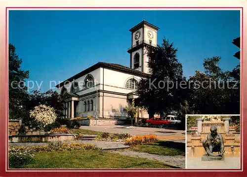 AK / Ansichtskarte Heiden_AR Reformierte Kirche Statue Heiden_AR